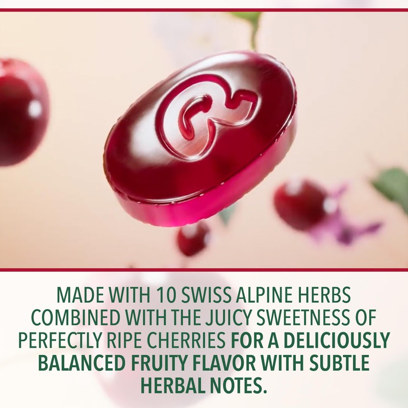 Ricola Cherry Throat Drops, 45 Count, Daily Drops For Delicious