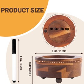Acacia Wood Cup Holder with Integrated Marker Slot, Disposable Cup Holder Dispenser with Rivet Decorative Strip, Mark Your Cup and Drink Up, Wooden Cup Organizer for Party Bathroom Kitchen Picnic