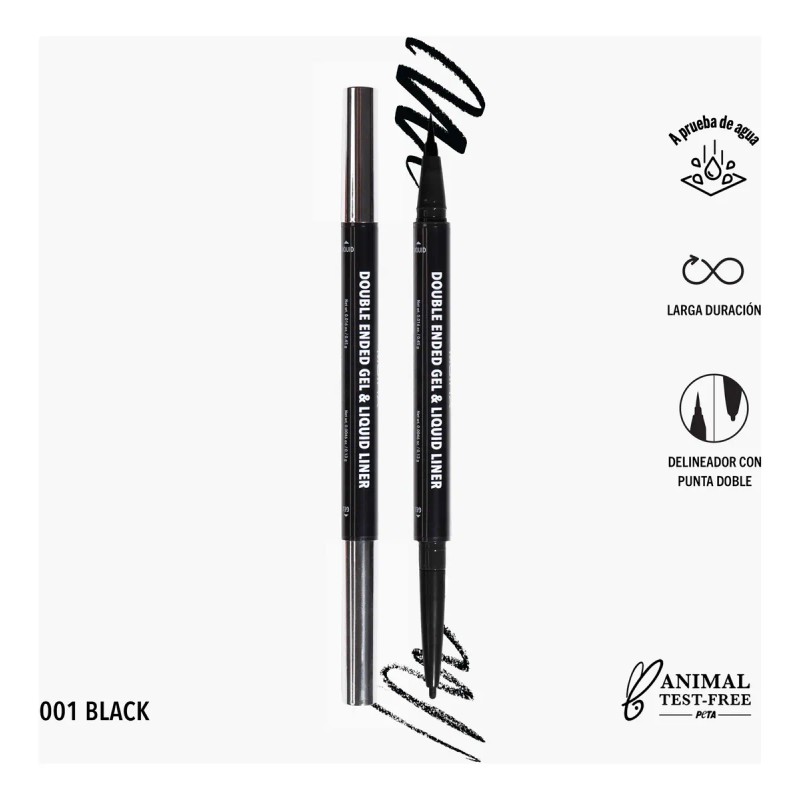 Delineador Liquido Double Ended Gel & Liquid Liner Moira