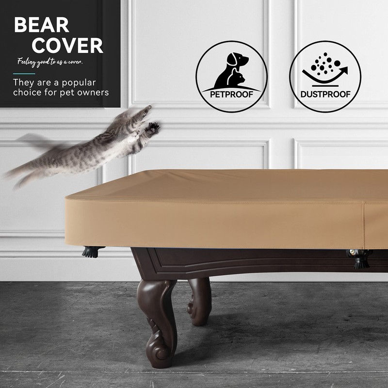 BEARCOVER Heavy Duty Leatherette Billiard Pool Table Cover, Waterproof &