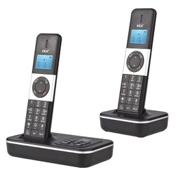Teléfono inalámbrico de 2 Auriculares con contestador automático Identificador de Llamadas/Llamada en Espera Pantalla de 1,6 Pulgadas Se Pueden Registrar un máximo de 5 teléfonos