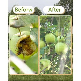 2 Pack Large Fruit Tree Netting with Zipper & Drawstring, 7.8 x 7.8 Ft Reusable Blueberry Bush Netting Cover, Durable Bird Netting for Trees, Bushes, Flowers