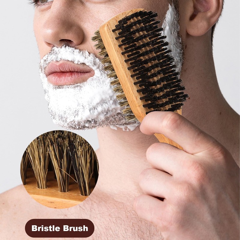 Flyanzebi Double Sided Boar Bristle Hair Brush Set, 2Pcs Detangling