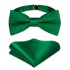 Enlision Boys Bow Tie Green Pre Tied Emerald Silk Toddler