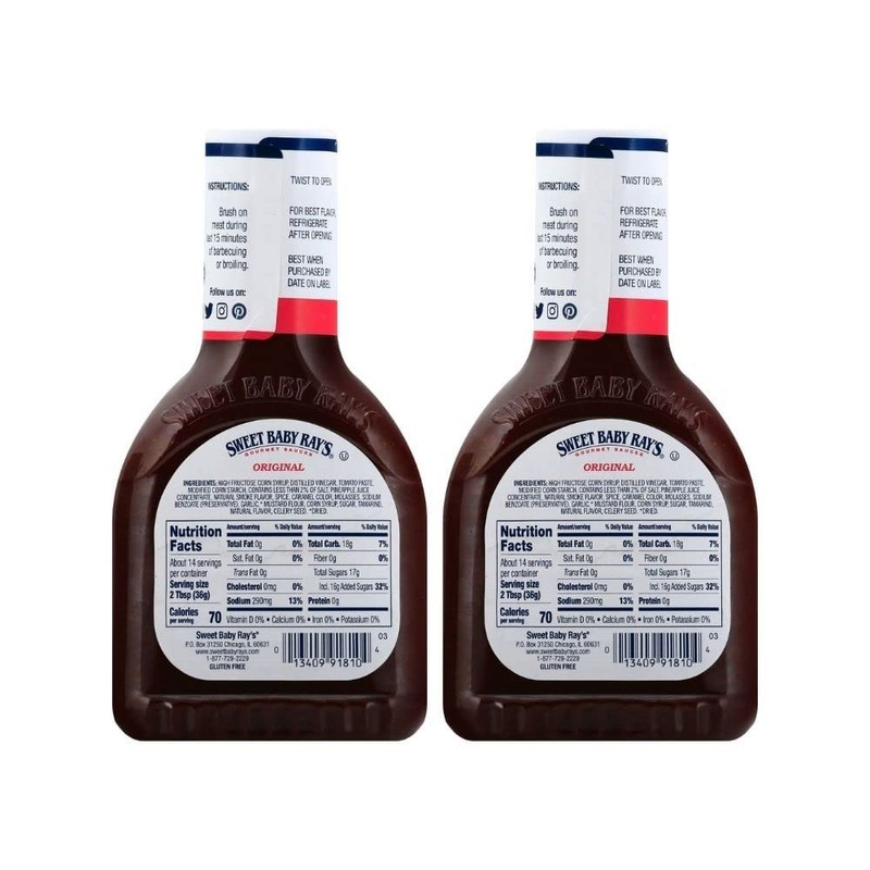 Sweet Baby Rays BBQ Sauce, 18 Oz (2 Pack)