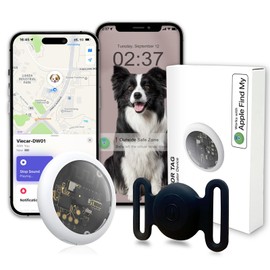 GPS Tracker for Dogs, Mini GPS Pet Tracker with Silicone Cover, IPX8 Waterproof GPS Tracker for Kids,No Monthly Fee,Work with Apple Find My(iOS Only),Smart Tracker for Dogs Finder Tracker Pets-Black-3