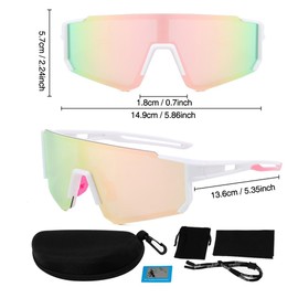 XFSRG Polarised Bicycle Sports Glasses Fashionable Mirrored Sunglasses for Men and Women Outdoor Sunglasses for Fishing Running Cycling
