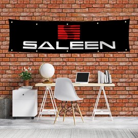 Saleen Flag 2x8ft Racing Car Banner for Garage Wall Decor