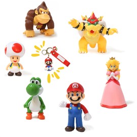 GREEN BRAIN Figuras de Mario Bros Set de 6 Juguetes de Mario Bros Figuras Mario Bros Juguetes Mario Bros para niños Mario Bros Juguetes
