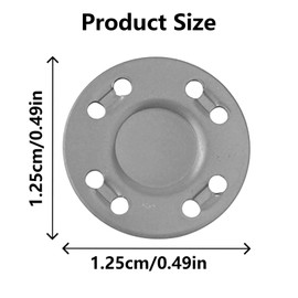 Bamyli 10 Pairs of Magnetic Closure Pockets, Magnetic Buttons, Press Studs for Sewing, Clothing Accessories, 12.5 mm Magnetic Button, Press Studs for Crafts, Clothing, Grey