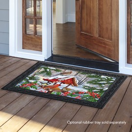 Briarwood Lane Gathered Together Winter Doormat Cardinals Birdfeeder Indoor Outdoor 30" x 18"