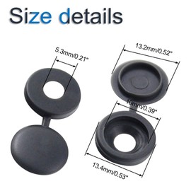 INCREWAY Screw Cover Caps, 100 Pcs Plastic Caps with Fold Washer, Flip Tops, Hinged Screw Decorative Cover, Organized Box (Dark Grey)