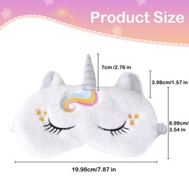 6Pack Sleep Mask for Kids Girls, White Cute Unicorn Eye Mask for Princess Sleeping,Night Blindfold Bed Eye Covers for Children