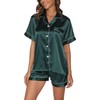 GAESHOW Silk Pajamas for Women Short Sleeve Button Down Sleepwear