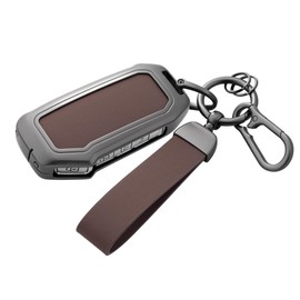 Qunzes Key Fob Cover with Heavy-Duty Keychain for Kia K5 Forte NIRO Sportage Soul Seltos Sorento Telluride (Brown)