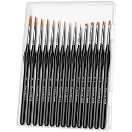 Miniature Paint Brushes,15Pcs Small Fine Tip Paintbrushes, Micro Detail Paint Brush Set, Triangular Grip Handles Art Brushes Perfect for Acrylic, Watercolor, Oil, Craft, Models(Black)