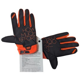 100% BRISKER Cold Weather Motocross & Mountain Bike Gloves Orange/Black - LARGE