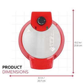 Holstein Housewares 7" Belgian Waffle Maker, Non-Stick Coating, Red/Stainless Steel, Delicious Waffles in Minutes for Everyday Meals. 7 Inch