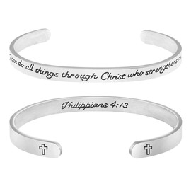 I Can Do all Things Through Christ Who Strengthens me Religious Bracelets for Women Inspirational Christian Gifts Bible Verse Jewelry