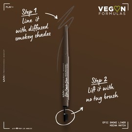 NYX Professional Makeup Eyeliner for Smokey Eyes, Vegan Formula, Epic Smoke Liner, Mocha Match (Brown)