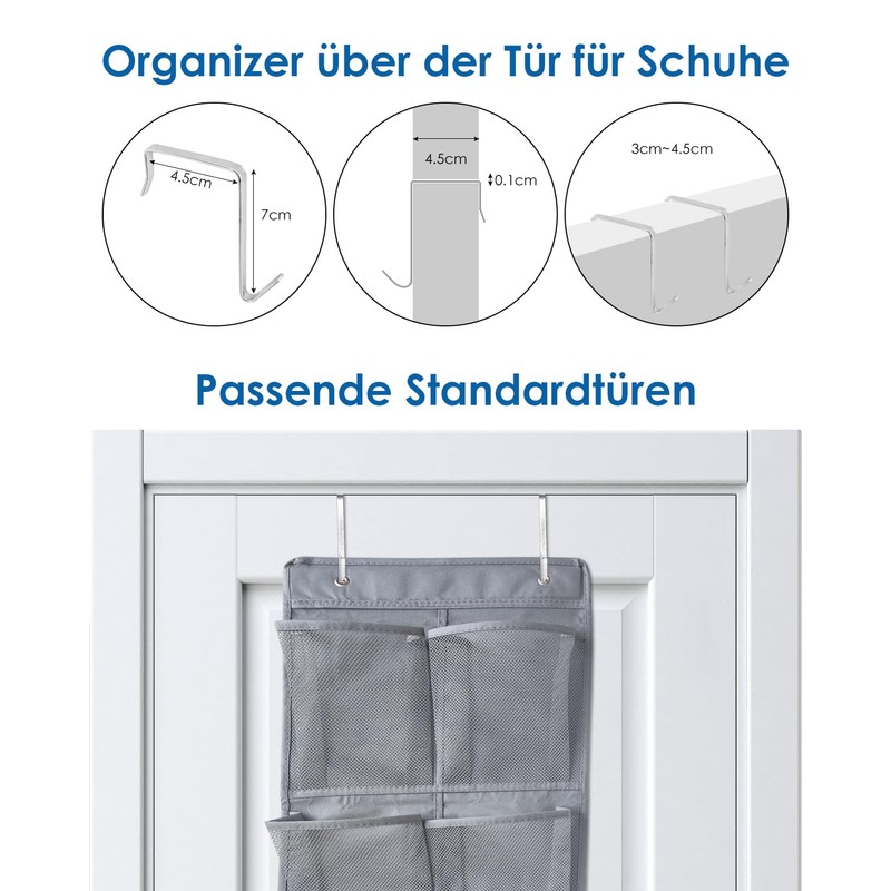 Domemit Shoe Organiser, Camping Shoe Holder, Motorhome, No Drilling, Hanging