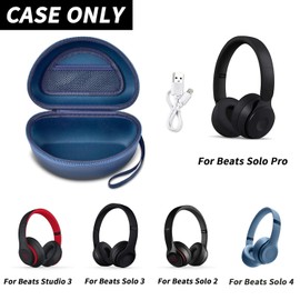Headphone Case Compatible with Beats Solo 4/ for Beats Studio Pro/Studio 3/ for Beats Solo 3 - Wireless Bluetooth Noise Cancelling Headphones/for Beats Solo/ Solo2 On-Ear Bluetooth Headphones - Blue