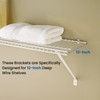 MILYARD 12 Inch Wire Shelf Brackets Kits, Closet Support Rod