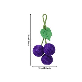 MiOYOOW Hanging Cat Ball Toy, Interactive Sisal Cat Ball Anti Bite Fruit Shape Cat Playing Ball Toy for Cat Kitty