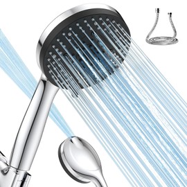VOXON Shower Head High Pressure 10 Functions, Built-in 2 Power Wash Mode to Clean Corner, Non-Clogging Nozzles, Leakproof Stainless Steel Hose&Adjustable Bracket,for Man, Women, Pet