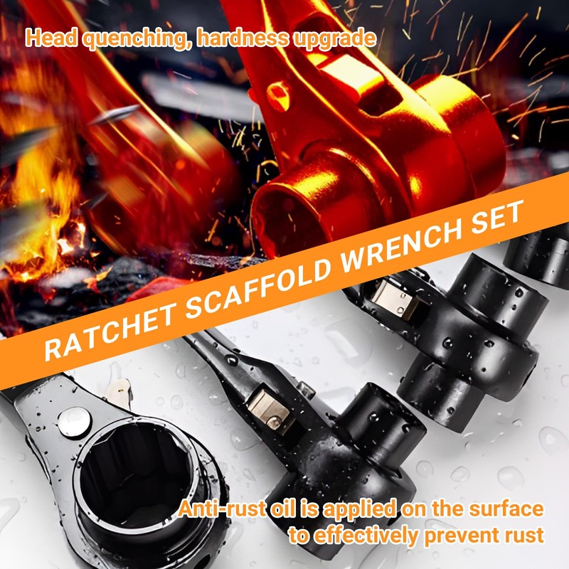 Elecbee Scaffold Podger Ratchet Spanner Ratchet Wrench Double Ratchet Multifunctional