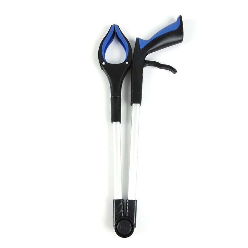 Blue Foldable Long Pick Up Reacher Grabber Helping Hand Tool
