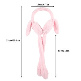 streeHerjjkeA1 Cute Plush Airbag Earmuffs, Funny Earmuffs for Animal Activities, Earmuffs with Movable Ears, Winter Plush, Warm, Removable Earmuffs, multicoloured