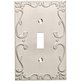 Franklin Brass Classic Lace (1-Pack) Decorative Light Switch Cover Brushed Nickel 1-Gang Wall Plate Switch/Toggle Plate Guards Electrical Outlet Covers W35070-SN-C