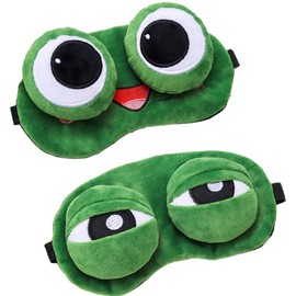Pack of 2 Cute Frog Sleep Eye Mask, Cartoon Funny Eye Cover, Creative Cartoon Funny Eye Cover