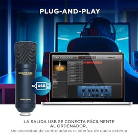 Marantz Professional MPM1000U - Micrófono Condensador USB para PC, Micrófono Gamer, Podcast y para Grabaciones