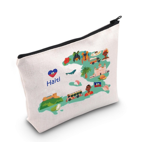 MEIKIUP Haiti Travel Cosmetic Bag Haiti Souvenir Haitians Flag Travel