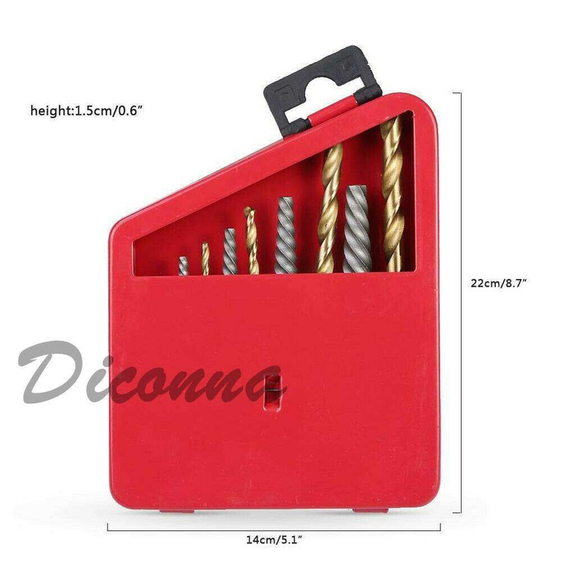 10PCS Set Screw Extractor and Left Hand Cobalt Drill Bit