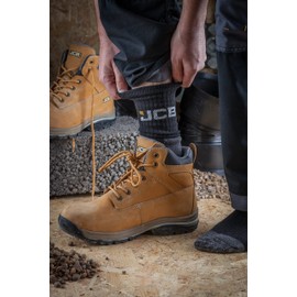 JCB Socks - Workwear Apparel Socks men's - Men's Socks - Work Socks with Added Elastane - Socks Men's - 3 Pack - Socks Multipack - Black Socks - UK 6-11, EUR 39-46 (6 Pair Pack)