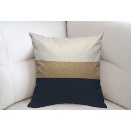 Mugod Navy and Faux Gold Leather Cushion Cover Throw Pillow Covers Pattern White Brown Darkblue Pillow Case for Men Women Decorative Home Sofa Chair Couch 45x45cm/18x18 Inch