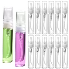 AxiyanX Refillable 5ml Mini Glass Spray Bottle, 10 Pcs Travel Size Perfume Atomizer for Refilling & Sampling, Empty Small Essential Oil Sprayer Containers, Leak Proof Mist Bottles for Travel