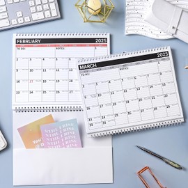 2025-2026 Wall Calendar - Wall Calendar 2025-2026, 3 Month Wall Calendar Display 2025-2026 (Folded in a Month), Jan.2025 - Dec.2026, 11" x 25.3", 3 Month Wall Calendar - Black red