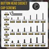 DTGN 1350Pcs M2 M3 M4 Button Head Socket Cap Screws