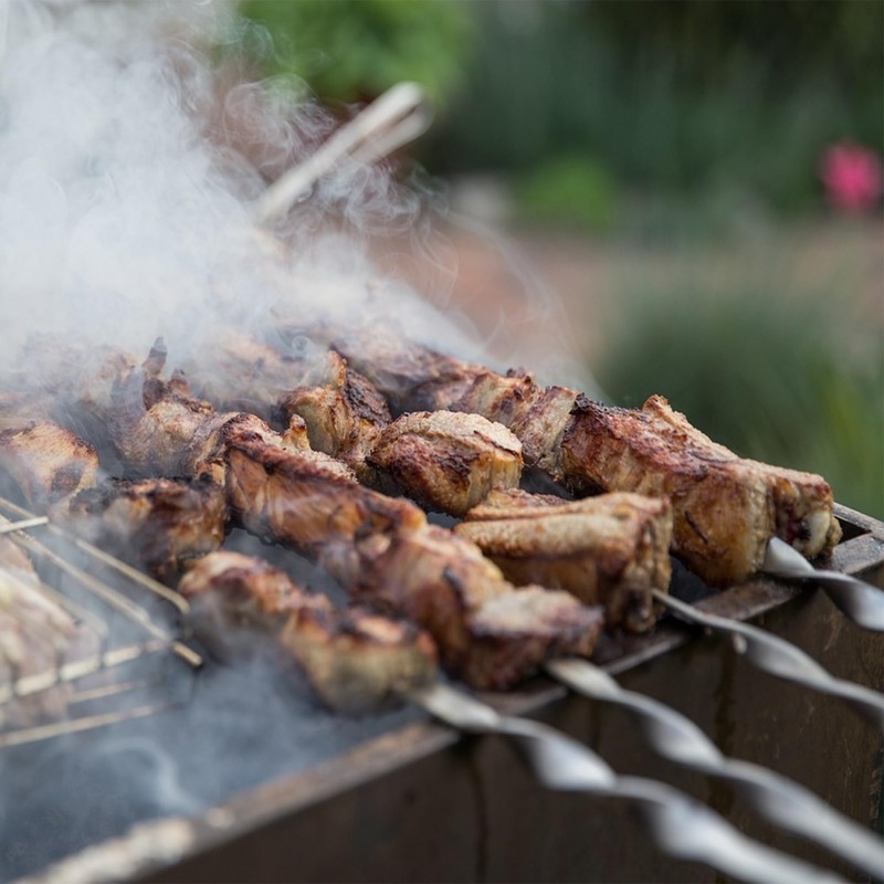 Hakka Stainless Steel Barbecue Skewers, 23" Heavy Duty Metal Skewers