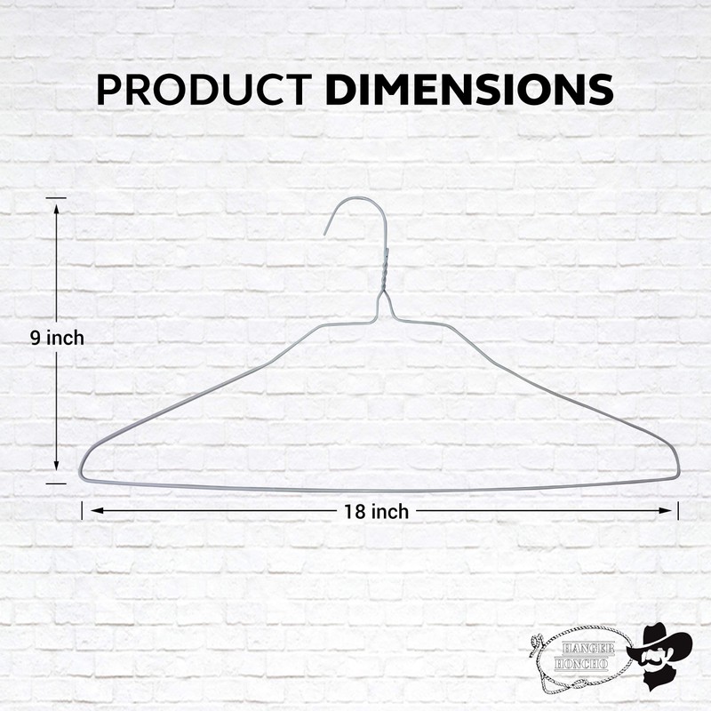 Hanger Honcho Wire Metal Clothes Hangers 100 Pack Bulk for