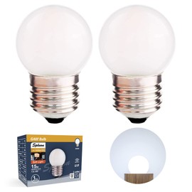 Sphoon G40 1.5w Dim Led Bulb Equivalent 15 Watt Light Bulbs, Standard E26 Base Frosted Glass Soft Bright White 6000k for Home Decorative, Fridge Freezer Lamp, CRI 90+, 150lm, Pack of 2