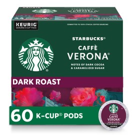 Starbucks K-Cup Coffee Pods, Dark Roast Hot or Iced Coffee, Caffè Verona, 60 Keurig Pods