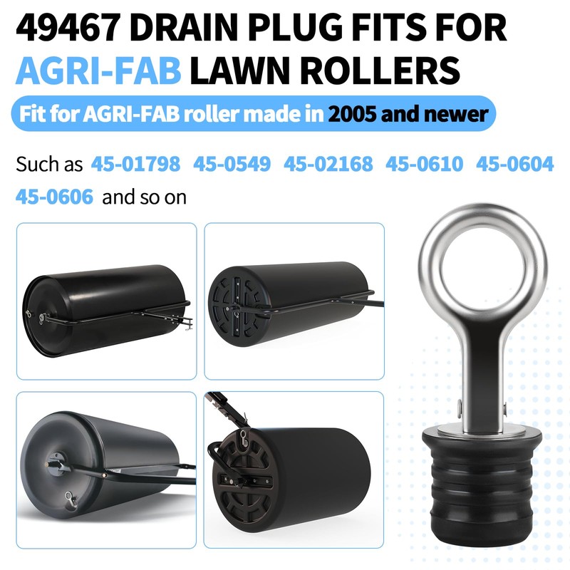 49467 Lawn Roller Drain Plug, Snap-Handle Roller Plug Compatible with