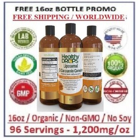 Health Drop LIPOSOMAL C3 CURCUMIN TURMERIC Bioprene 96 Servings 19,200mg ORGANIC 16oz 2026