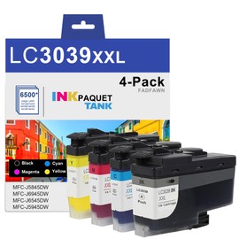LC3039 BK/C/M/Y Ink Cartridge Ultra High-Yield (LC3039BK LC3039C LC3039M LC3039Y, 4-Pack) - Compatible LC3039XXL Ink Replacement for Brother MFC-J5845DW MFC-J6945DW MFC-J6545DW MFC-J5945DW Printer