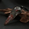 Nupuyai Drachenblut Stein Rabenschädel Kristall Kette für Damen und Herren,